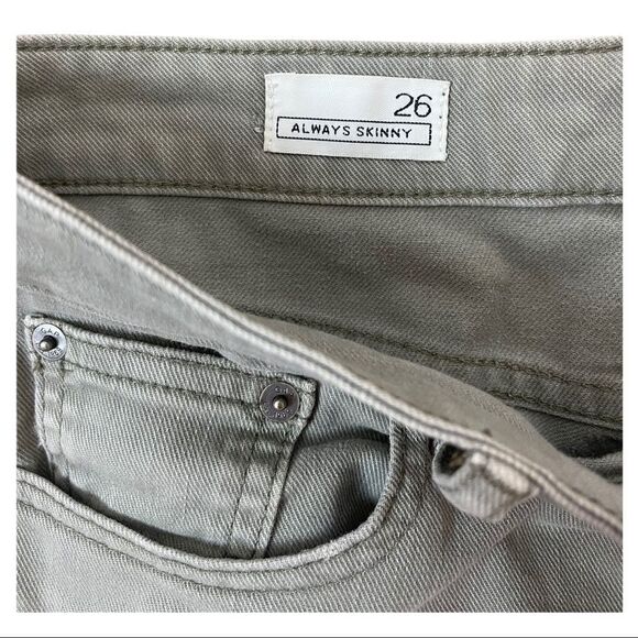 Gap Always Skinny Size 26 Green Biker Jeans - Picture 3 of 8